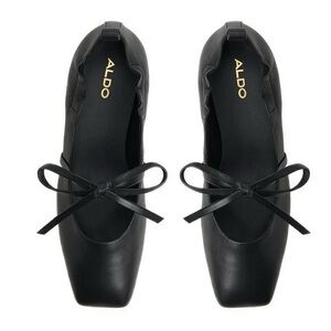 Aldo Briony Women Ballerinas Square Toe Black with Bow Sz 9